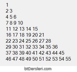 Examples of nested for loops